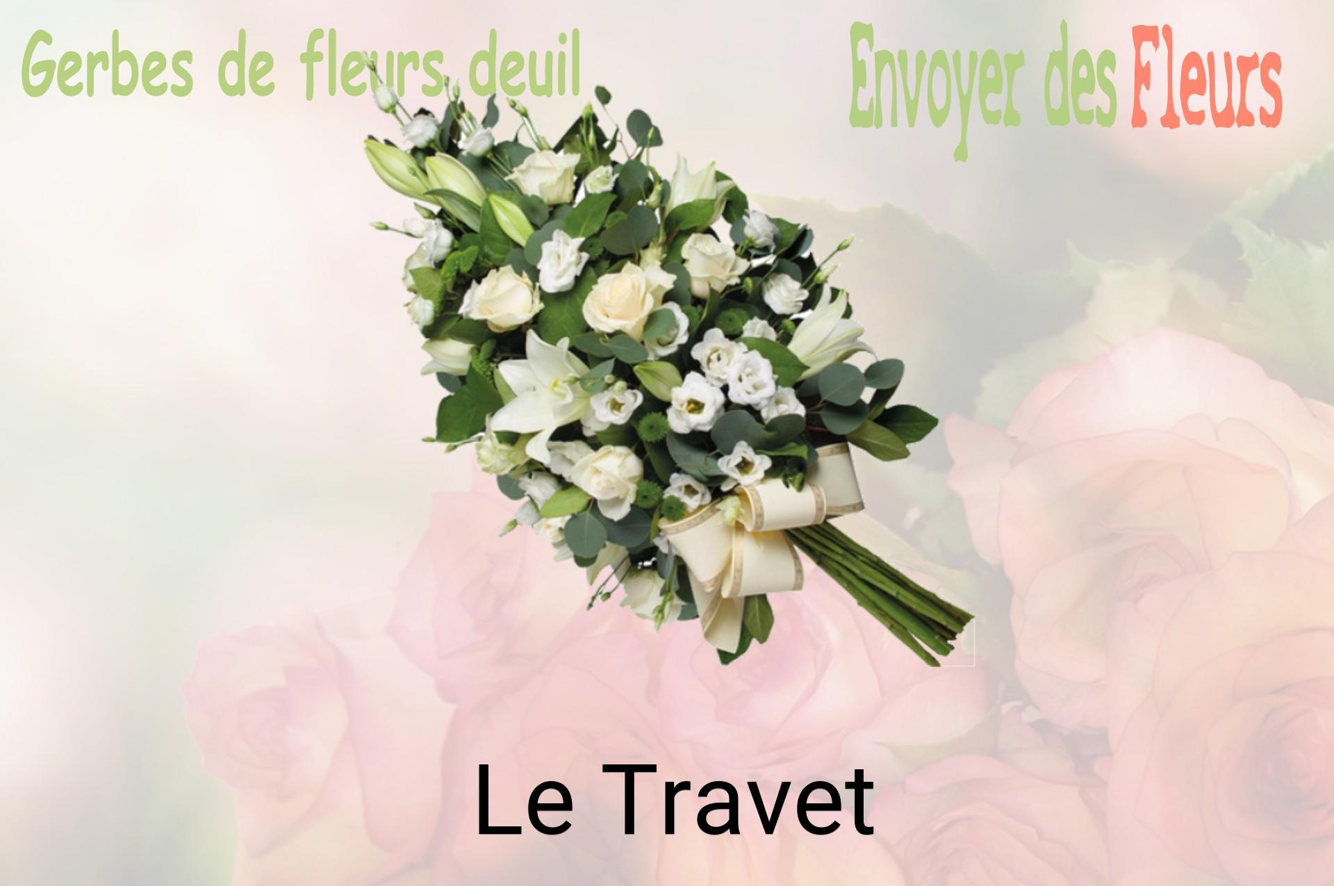 Gerbe de fleurs de deuil livrée à Le Travet